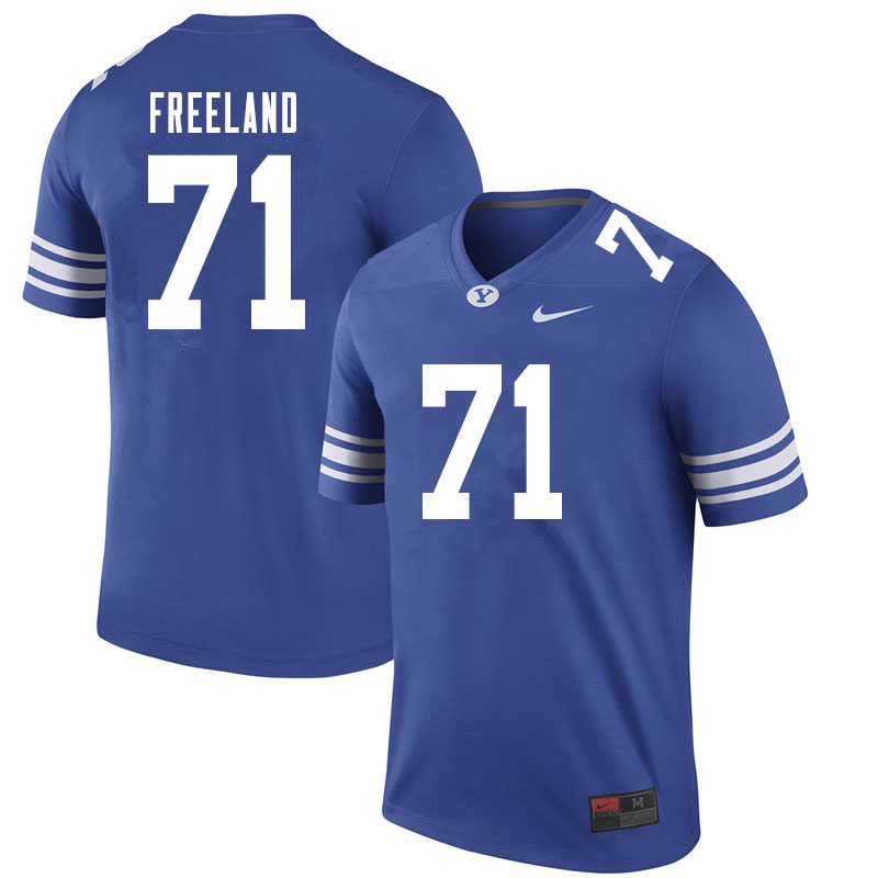 Men #71 Blake Freeland BYU Cougars College Football Jerseys Sale-Royal